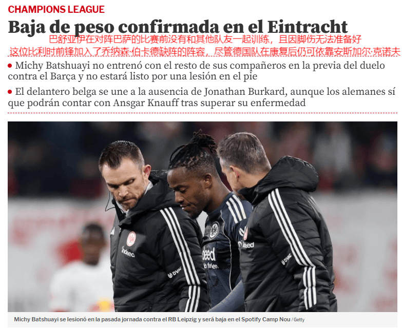 法兰克福球员因伤休战备受关注 法兰克福球员因伤休战备受关注